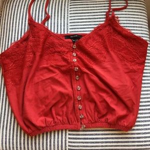 Red lace tank top